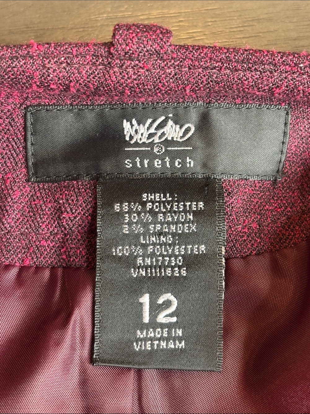 🤎 Burgundy Tweed A-Line Skirt Lined Stretch Career Women’s 12 Mossimo Dress🤎 - Picture 3 of 8